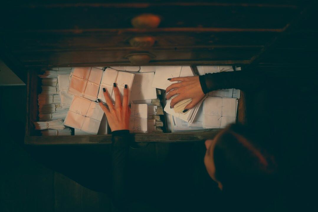detective reviewing evidence