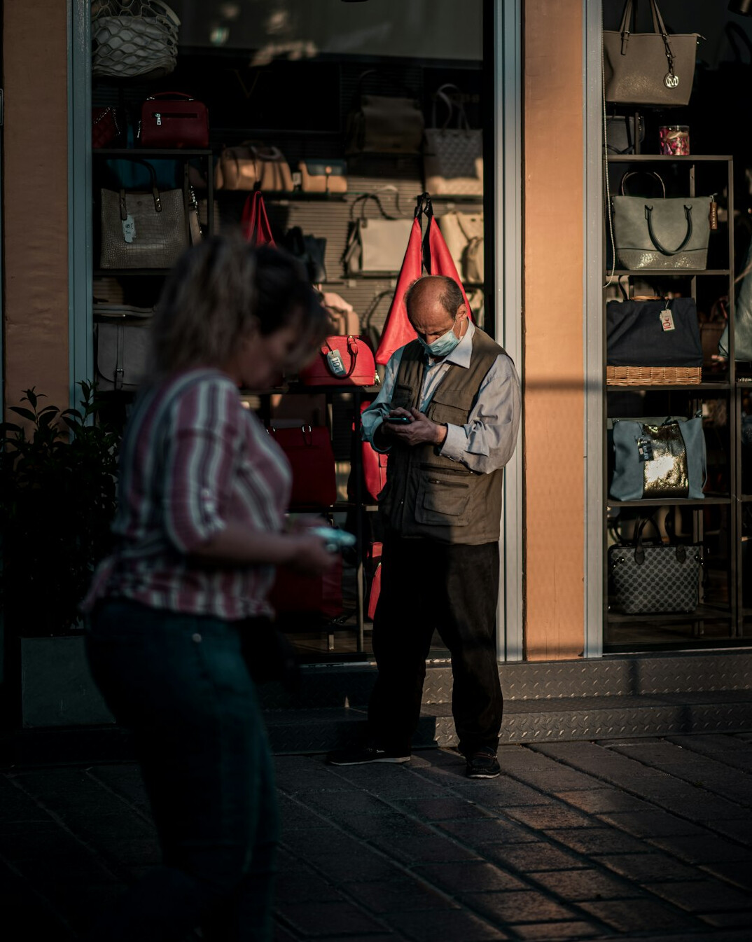 store detective observing thief in action